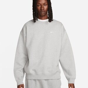 Nike Solo Swoosh Heather Gray Crewneck